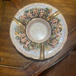 Lovely Capodimonte 11-1/2" Bowl/Ashtray, Children Working/Playing