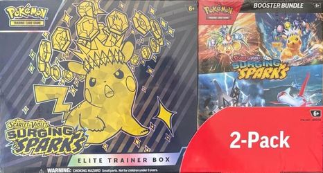 New Costco Pokemon Surging Sparks 2-Pack Trainer Box and Booster Bundle - Miscellaneous Cards & Products (MCAP)