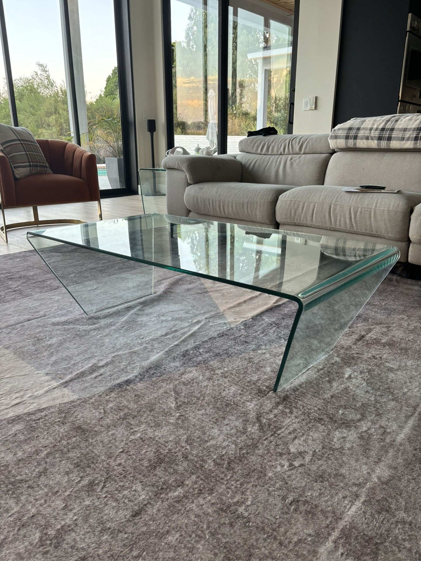 Modern Clear Glass Coffee Table, Sofa Tables and End Tables