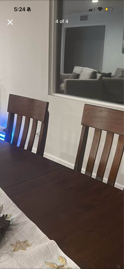 Dining room table + chairs for sale, wooden, Ashley