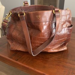 Large Fossil Bag Leather Great Condition