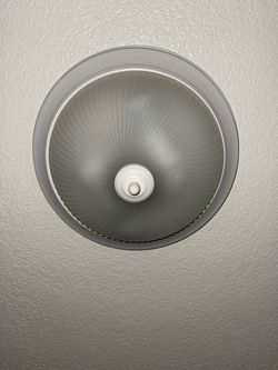 Pair of 12" Flush Mount Ceiling Light Fixtures – White / Frosted Glass x2