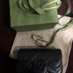 Black GUCCI Marmont Monochrome Shoulder Bag NEW 