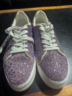 Fancy Glittery Purple Sneakers - Hey Girl" by Corky (9) - like New - TCU Color