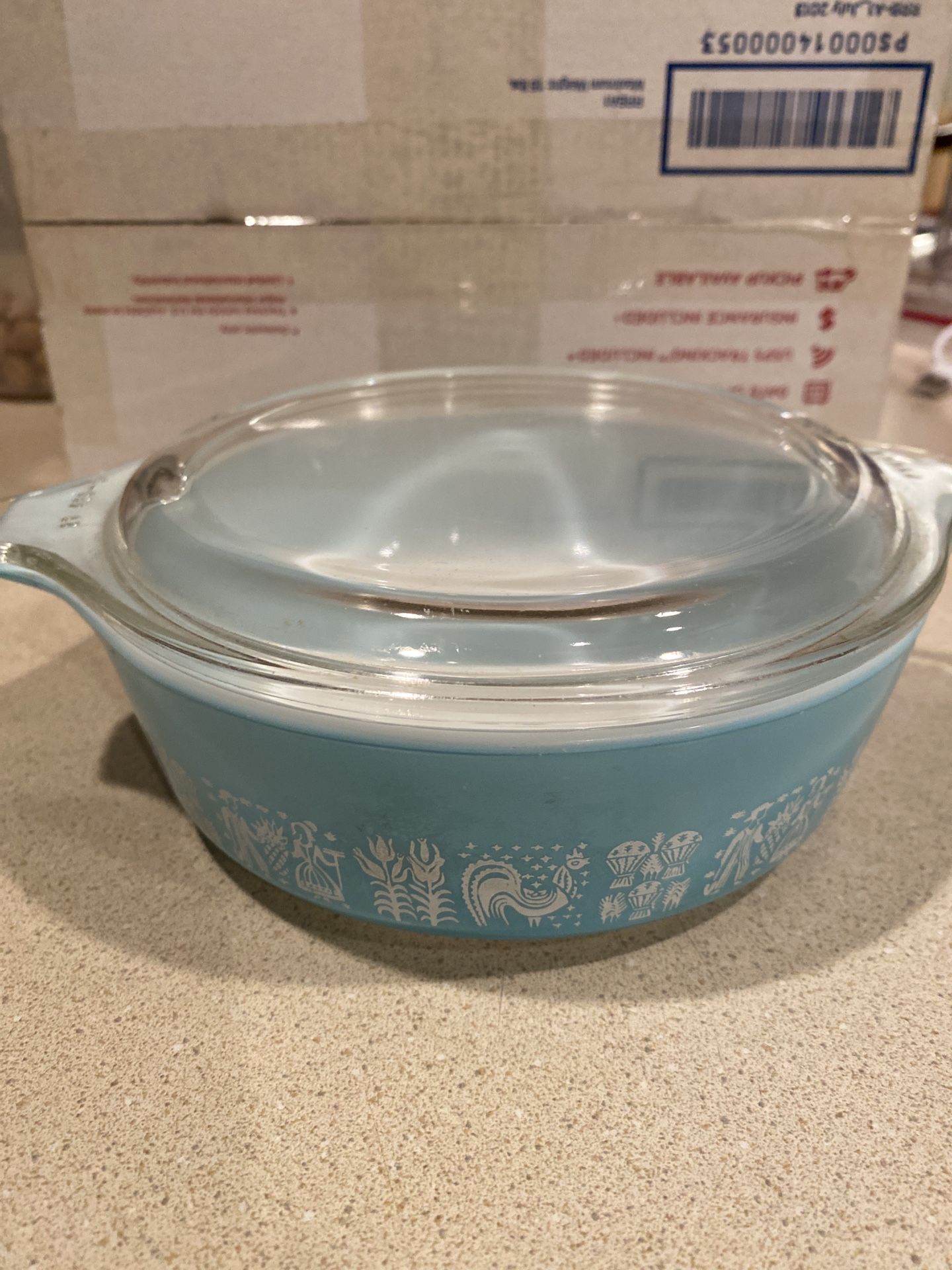 Vintage 1957 Pyrex Amish Butterprint Blue Ovenware 471