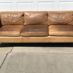 West Elm Leather Sofa/Couch 