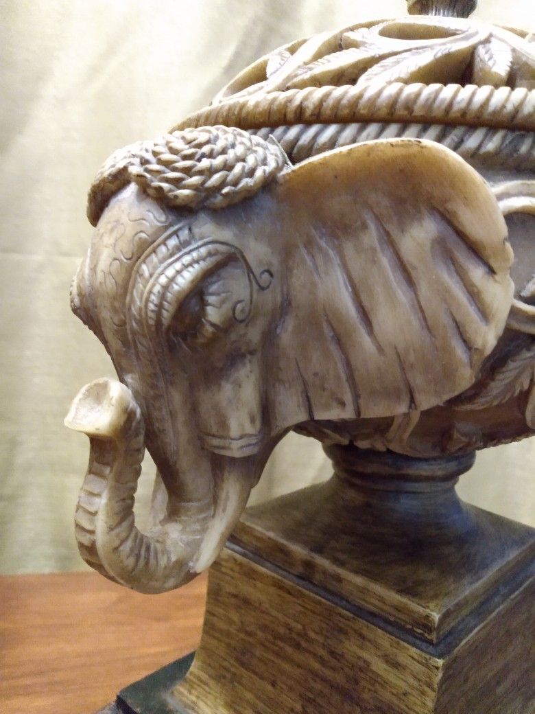 Ceylon Elephant Bowl Sculpture by Austin Productions from the Kinder Collection