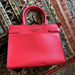 Kate Spade Newyork Medium Saffiano Leather Satchel in Watermelon Pink