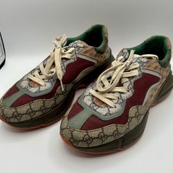 Gucci GG Rhyton Sneaker Multicolor Canvas Men’s Size 8+G US 9  Box & Dust Bags