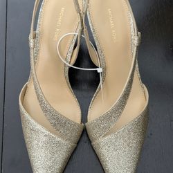 Michael Kors Gold Glitter Heels – Size 6.5 (New)