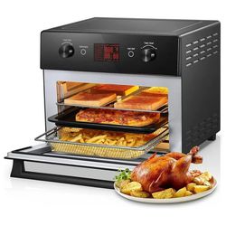 Air Fryer Toaster Oven Combo, 20QT Smart Convection Ovens Countertop, 7 Cooking Functions for Roast, Bake, Broil, Air Fry, Free Accessories Included, 
