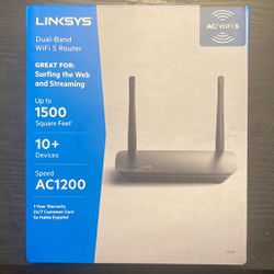 Linksys AC1200 Dual Band WiFi 5 Router, Color Black