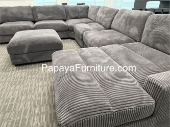 NEW Modular Large Oversize Sectional Couch Set Flexible Individual Piece Deep Seating Seat Big Large Living Room Space Modern Gray Fabric Designer