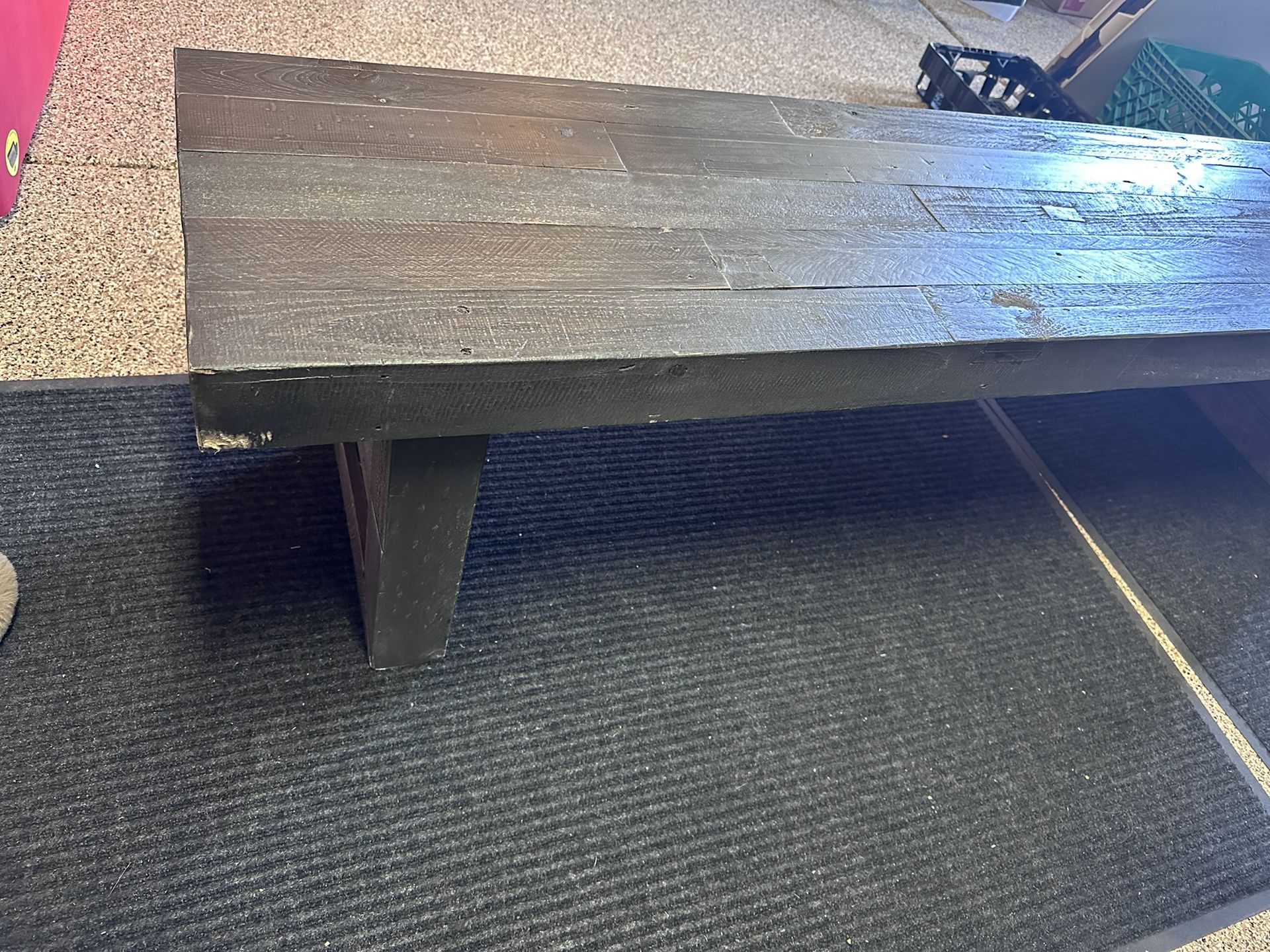 Living Spaces Wood Gray Wash Bench