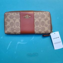 COACH Cremallera de acordeón delgada para mujer con revestimiento de bloque de color

