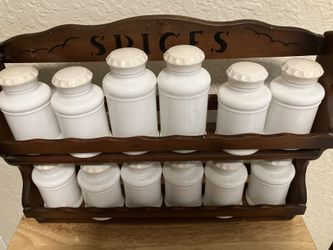 Vintage Spice Rack Milk Jars