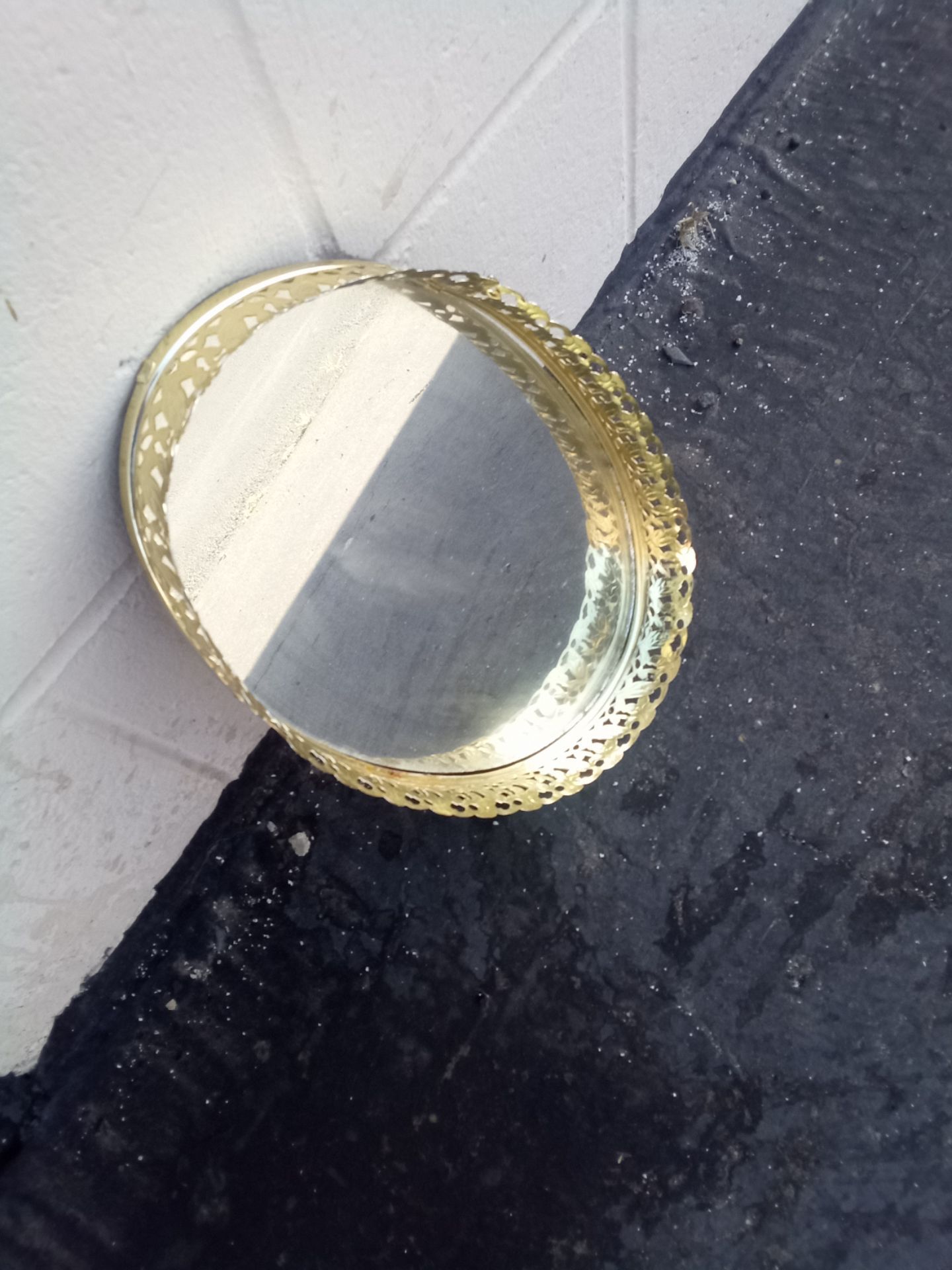 Vintage brass mirror