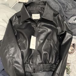 Leather Jacket Cropped Mens New Size M