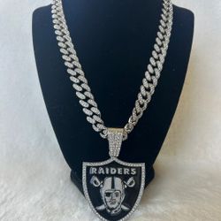 or 24" Raiders iced cuban Chain Necklace many teams available SHIPPING AVAILABLE 
