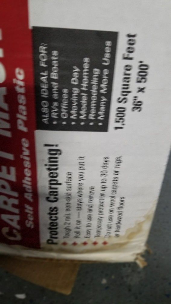 CARPET MASKING TAPE! PROTECT YOUR CARPET