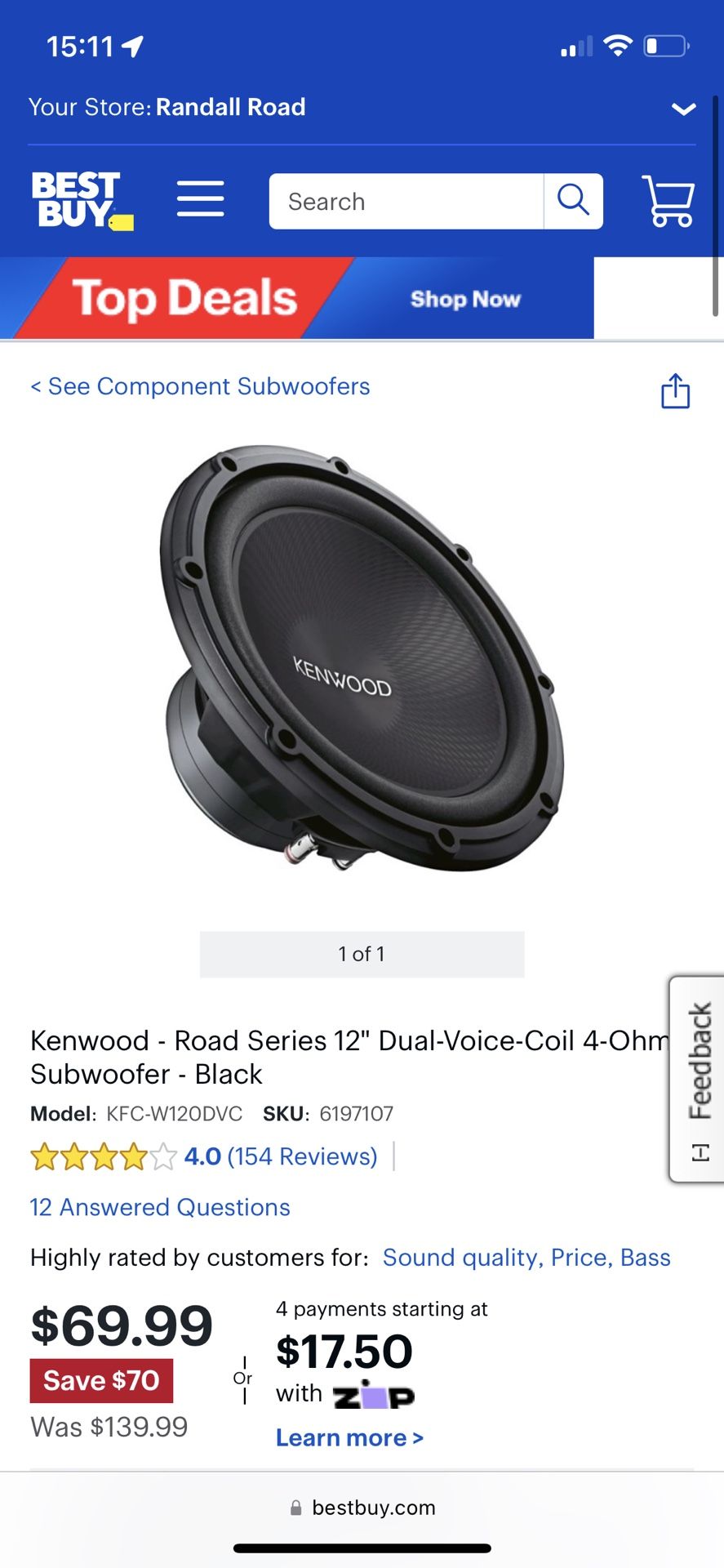 12” Kenwood Subs