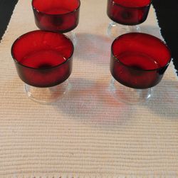Vintage Luminar Red Sherbet Glasses