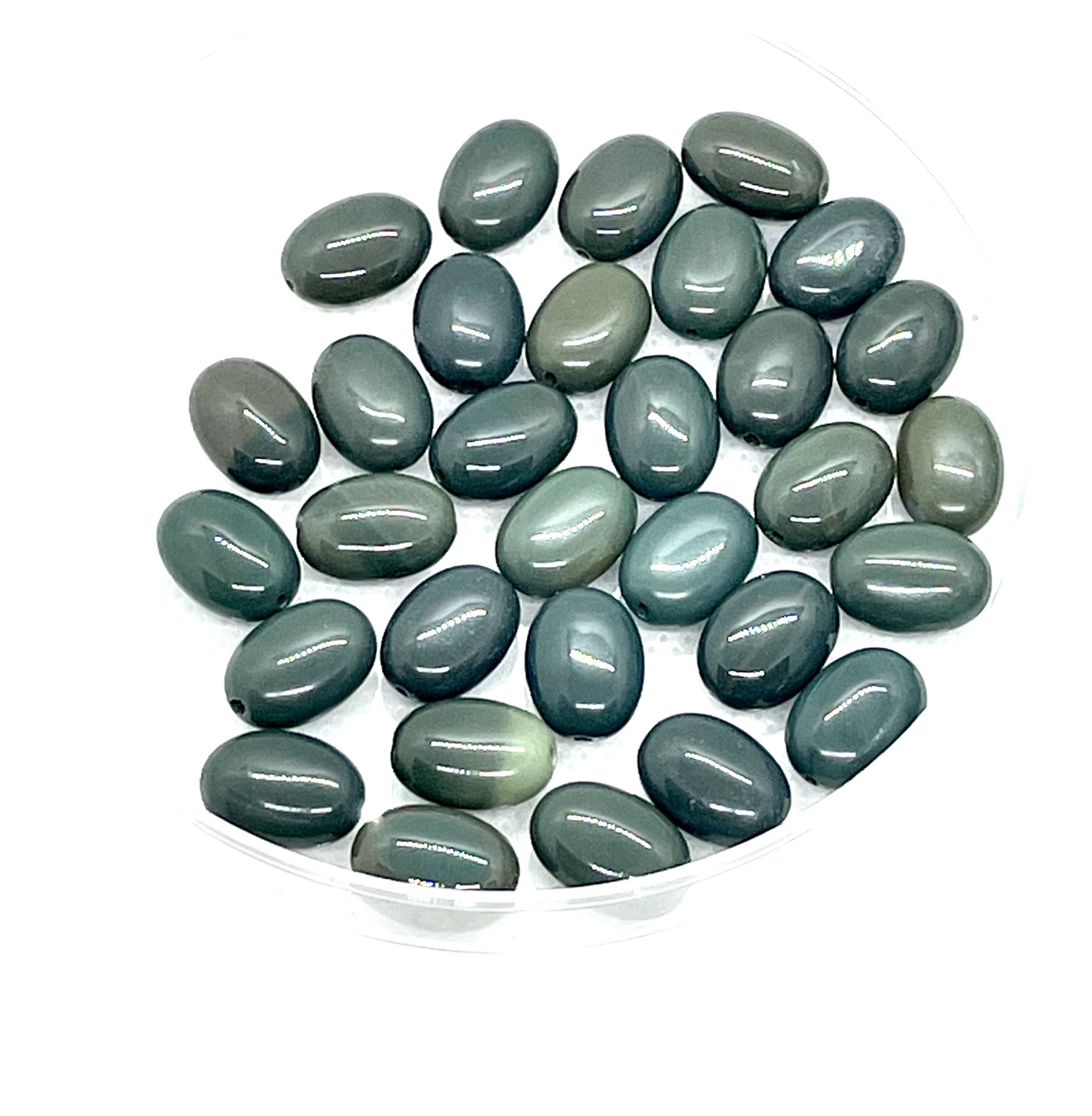Natural Bloodstone Oval Beads