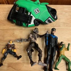 Set Of Four Action Figurines Plus Use Baseball Glove