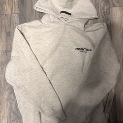 GREY ESSENTIALS HOODIE