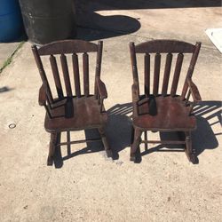 Vintage Amish kids rocking chairs solid wood
