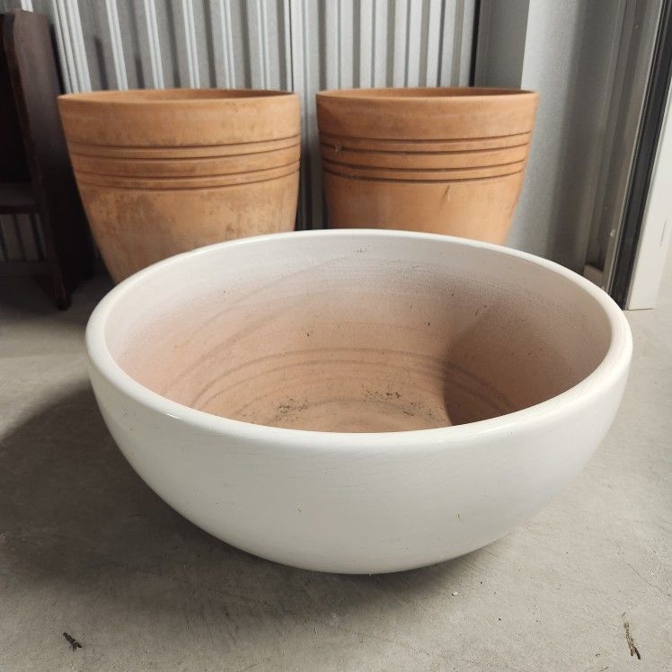 Large Ceramic Plant Pots (3 qty)