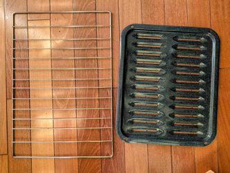 wire metal steel grill rack and broiling rack broiler pan, $5 each