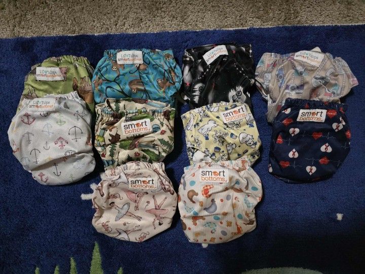 Lot of 46 Used Cloth Diapers + Extras – Mixed Brands, Great Starter Stash