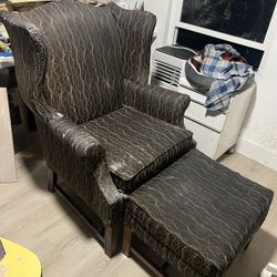 Comfortable Wingback  Chair & Ottoman 