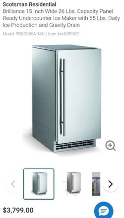 Scotsman Brilliance 15 Inch Undercounter Ice Maker - $900