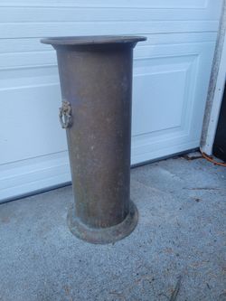 Vintage English Regency Brass Umbrella & Cane Stand with Lion Head Handles