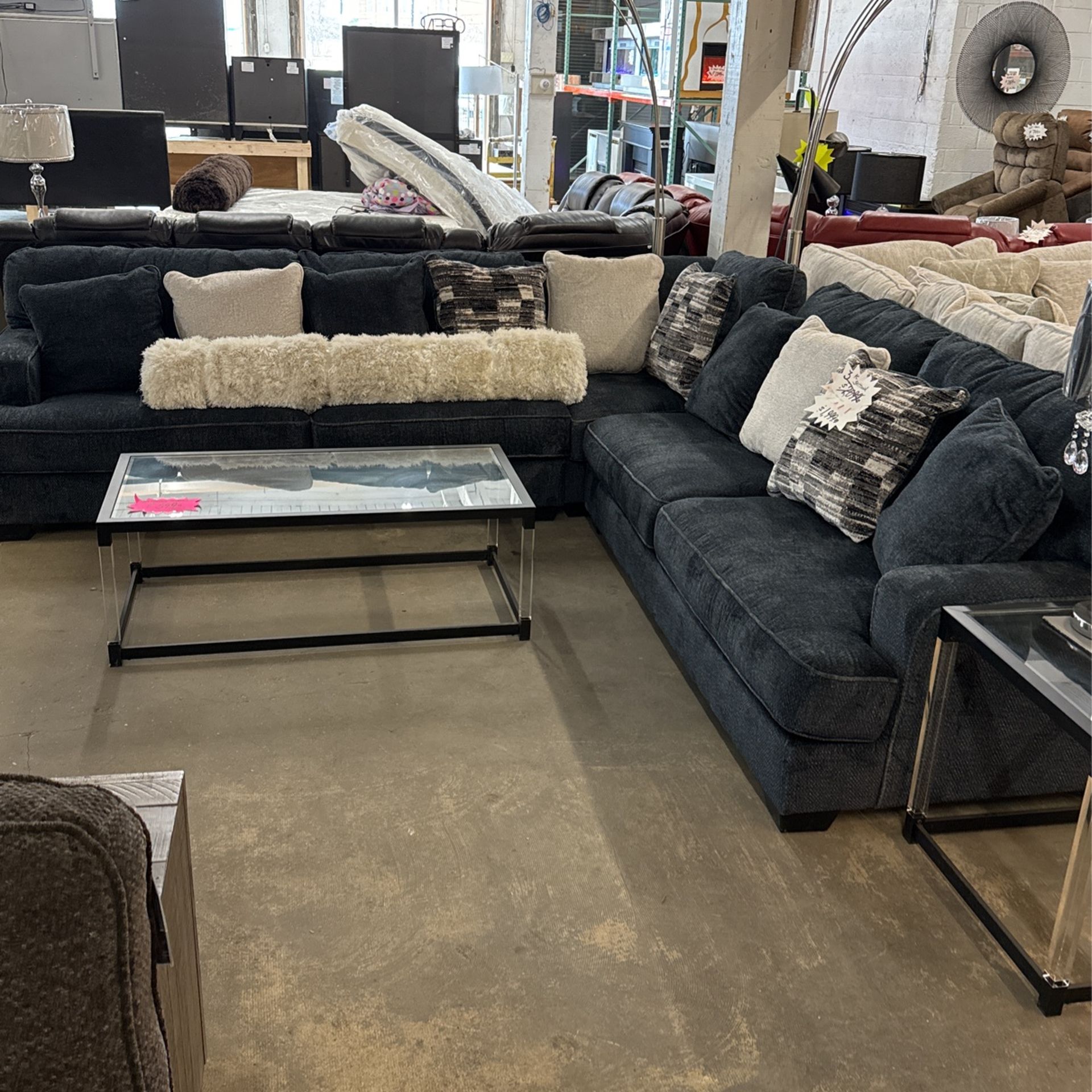 2 Pc Blue Sectional.