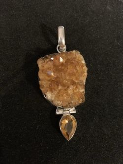 Citrine & Drussy Quartz Pendant
