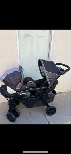 CHICCO DOUBLE STROLLER WITH CARSEAT