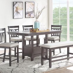 6PC Counter Height Dining Table Set 