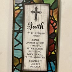 Christian “Faith” Wall Plaque 9”x17”