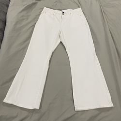 I.N.C. Crop Flare Ladies Jeans White 