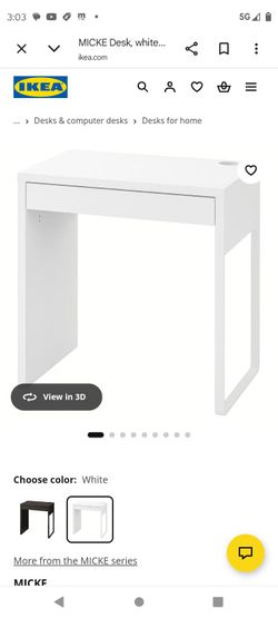Ikea micke desk white , 28 3/4×19 5/8"