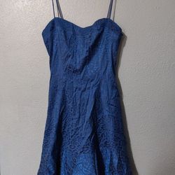 Royal Blue Leopard Print Dress 
