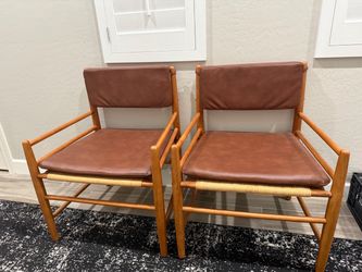 Two (2) Chairs Brown/Tan