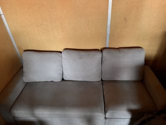 3 Seat Gray Couch With Ottoman (no storage)