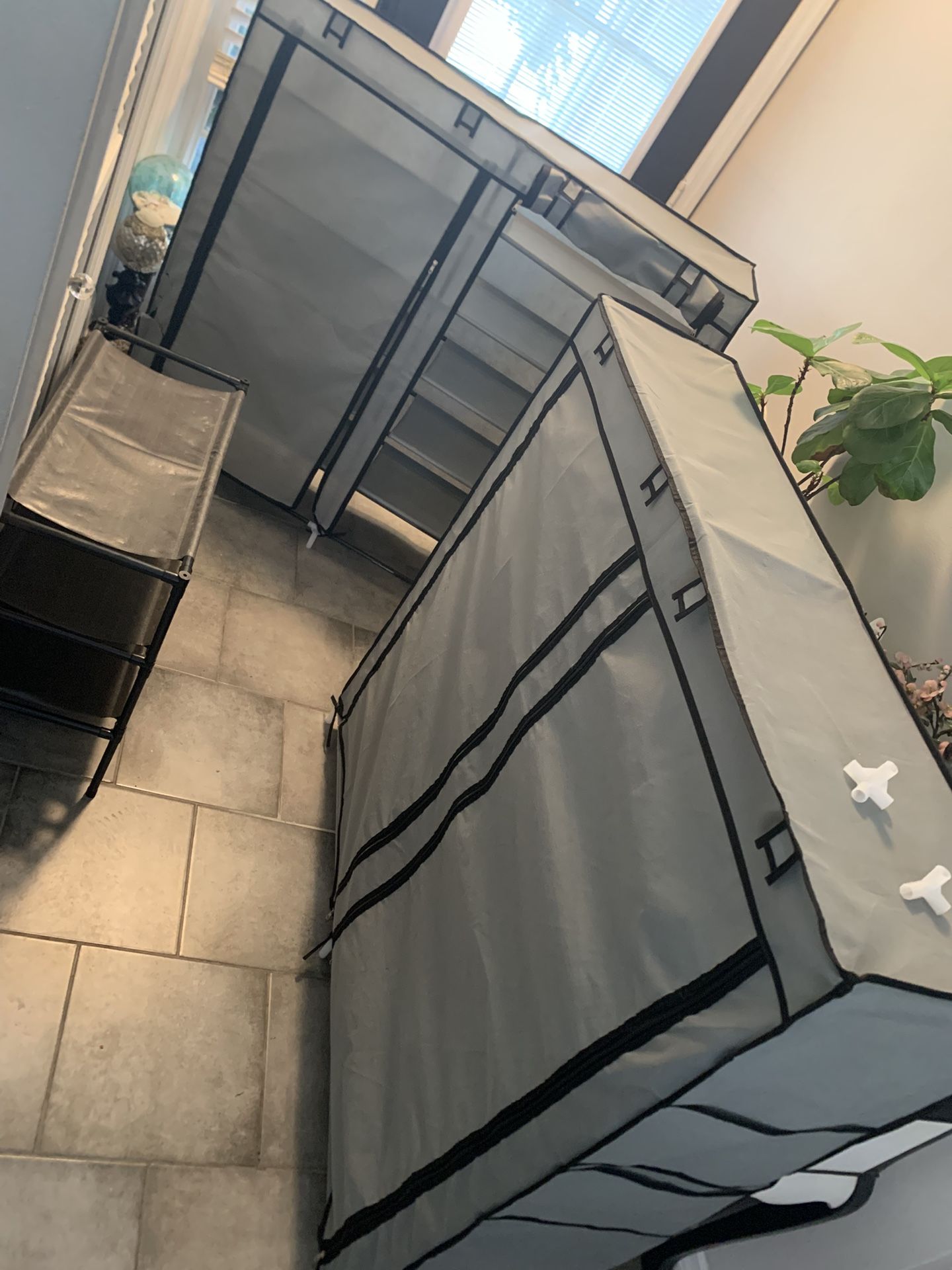 Set of Portable Wardrobe Closets and Shoe Rack