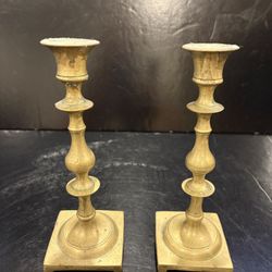 Vintage Pair of Petite 7 ¾” Brass Candlesticks