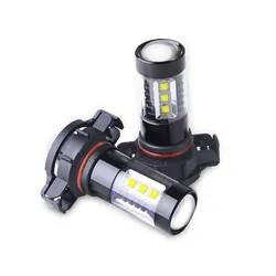 2X 5202 H16 LED Fog Light Bulbs - White 6000K - Fits Chevy GMC Jeep Ford Dodge Chrysler Subaru
