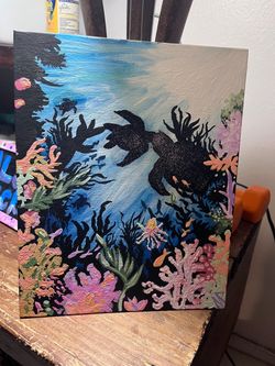 Original Acrylic Ocean Reef Canvas Painting